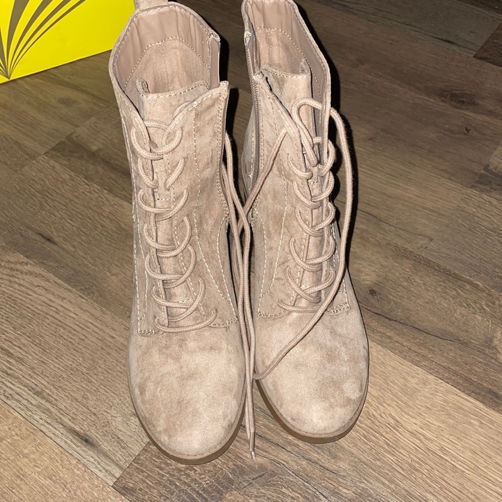 Cute lace up heeled boots